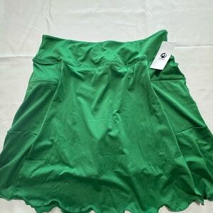 Green Athletic Skort with Built-In Shorts Pocket Stretch NWT Size XL